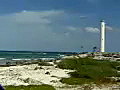 Royalty Free Stock Video SD Footage Scenic View of Point and Lighthouse on Cancun Beach in Mexico